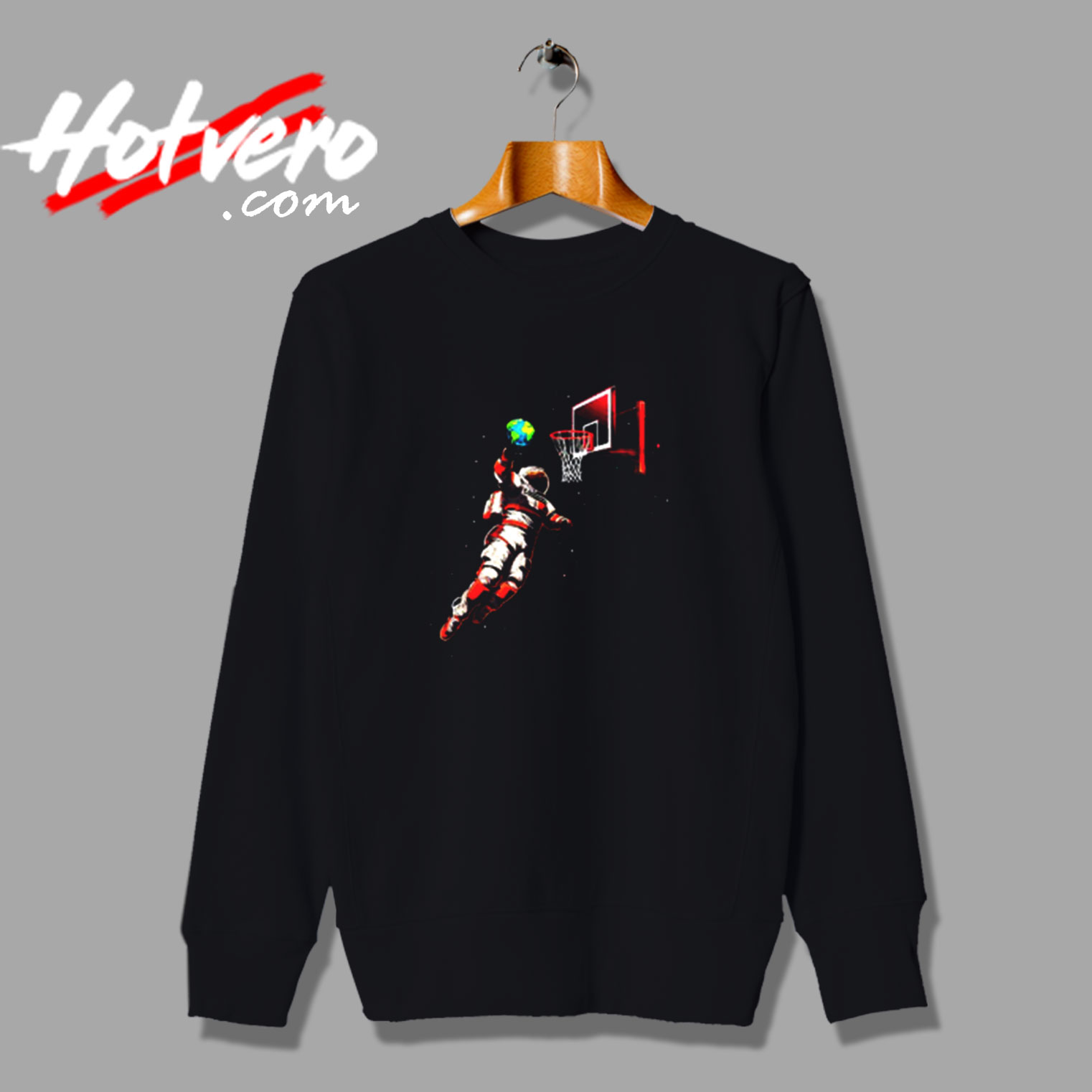 Astronaut Basketball Outer Space Vintage Sweatshirt Design