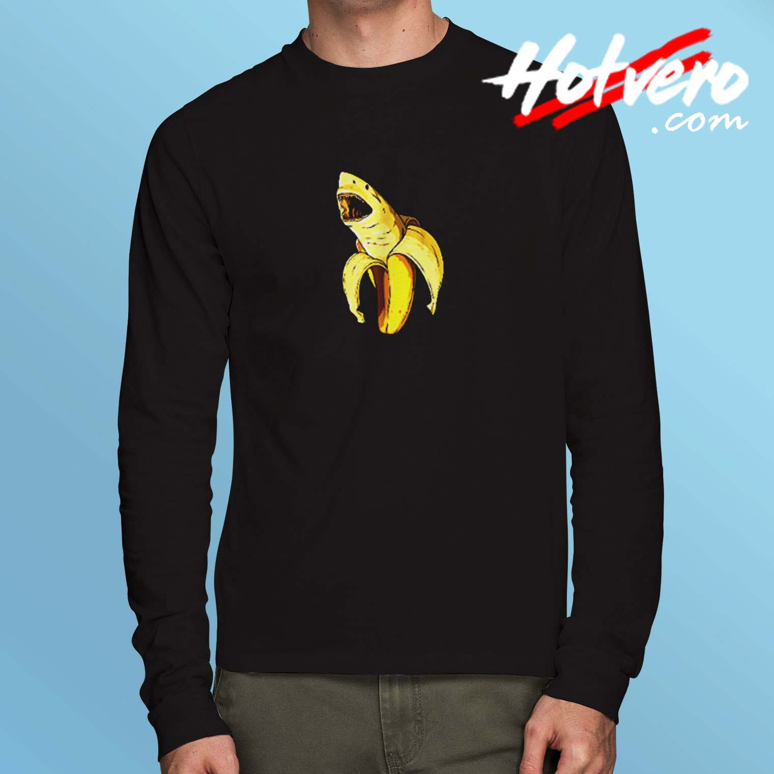Banana Shark Banana Themed Party Shark Themed Party Long Sleeve Tshirt