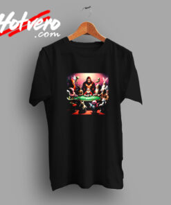 Bigfoot Sasquatch Alien Santa Bunny Cats God Poker Parody Vintage T shirt