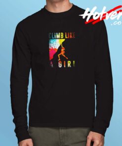 Bouldering Rock Climber Women Girls Kids Rock Climbing Long Sleeve Tshirt
