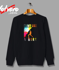 Bouldering Rock Climber Women Girls Kids Rock Climbing Vintage Sweatshirt Design