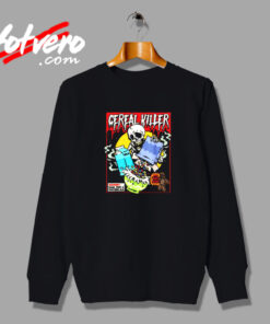 Cereal Killer Parody Funny Breakfast Cereal Skeleton Voodoo Vintage Sweatshirt Design