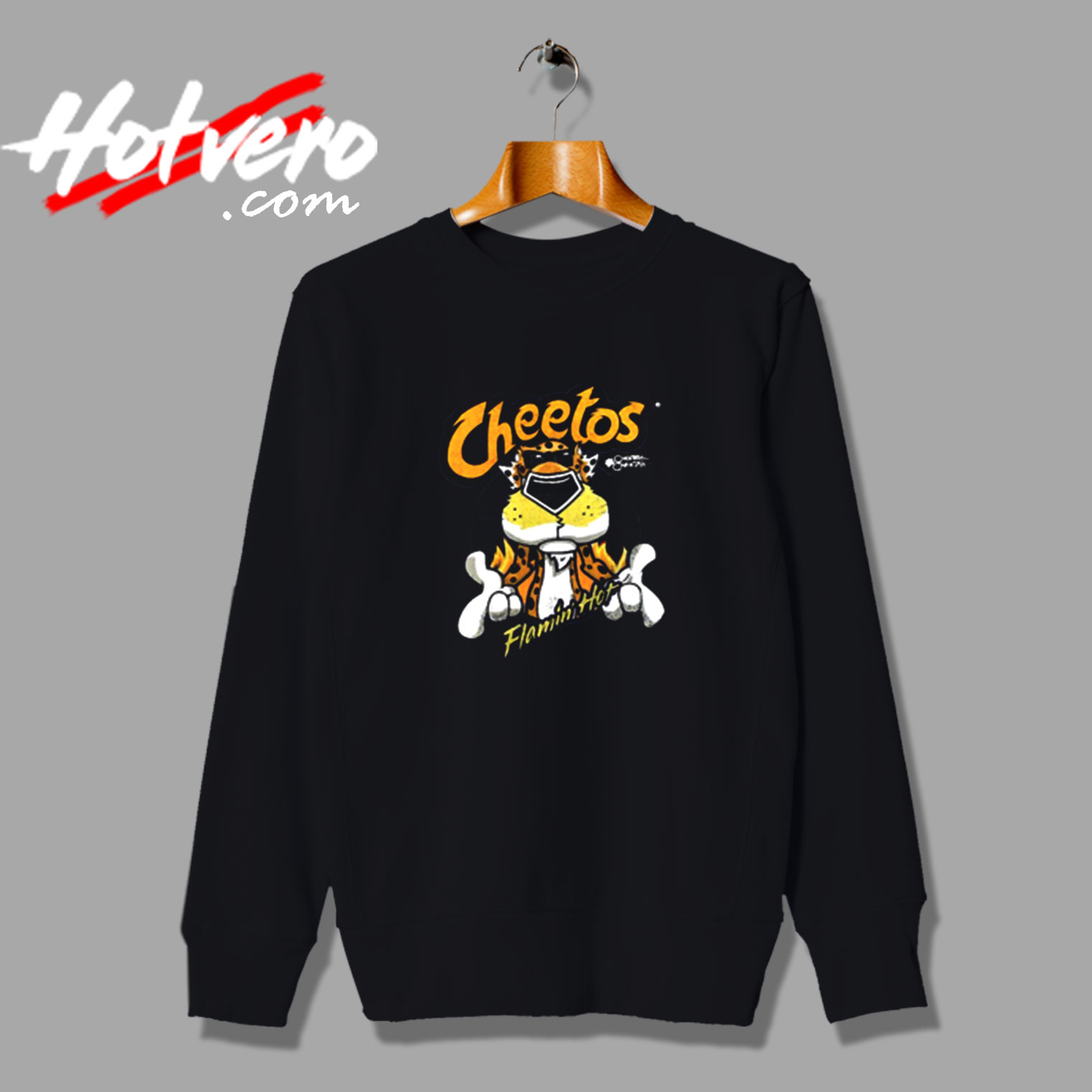 Cheetos Mens Cheetos Flamin' Hot Chester Cheetah Vintage Sweatshirt Design