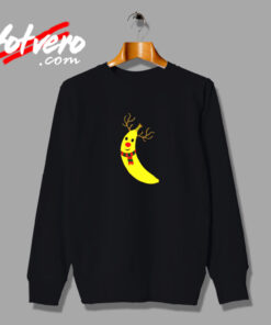 Christmas Reindeer Banana Scarf Vintage Sweatshirt Design