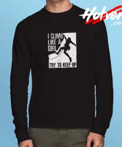 Cool Rock Climbing Design For Women Girls Kids Climb Lovers Long Sleeve Tshirt