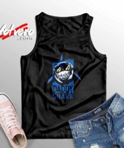 Daddy Shark Funny Fathers Day Sleeveless Shirt