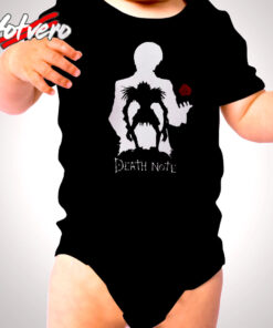 Death Note Silhouette Anime Manga Shinigami Book Apple Otaku Cute Baby Clothes