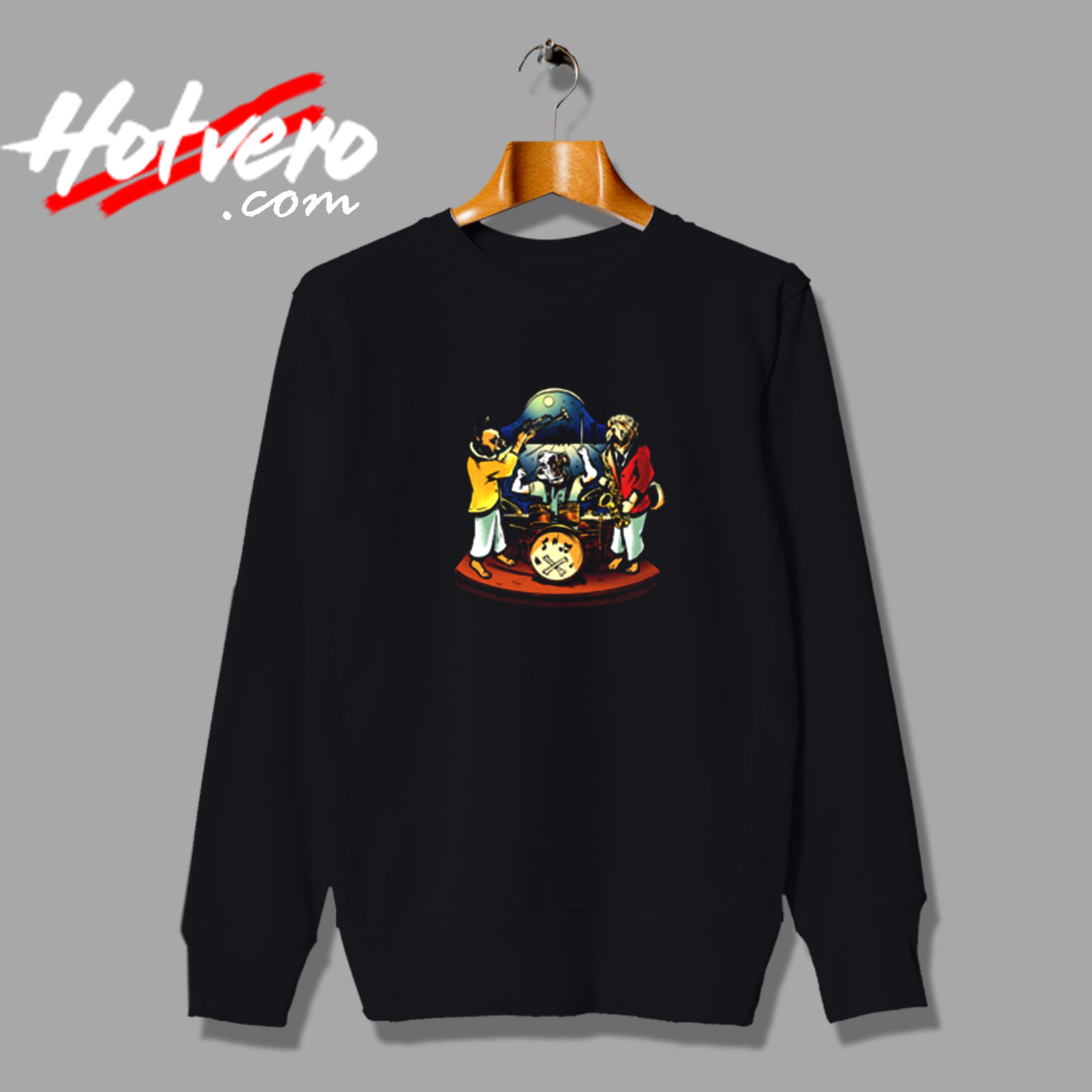 Dog Jazz Band Funny Music Vintage Sweatshirt Design