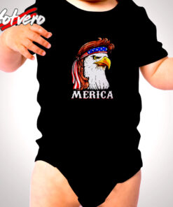 Eagle Mullet 4th Of July Usa American Flag Merica Cute Baby Clothes