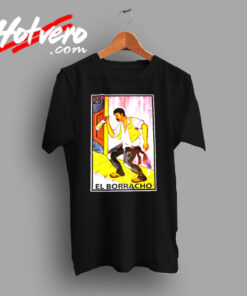 El Borracho Loteria Mexican Card Game Vintage T shirt