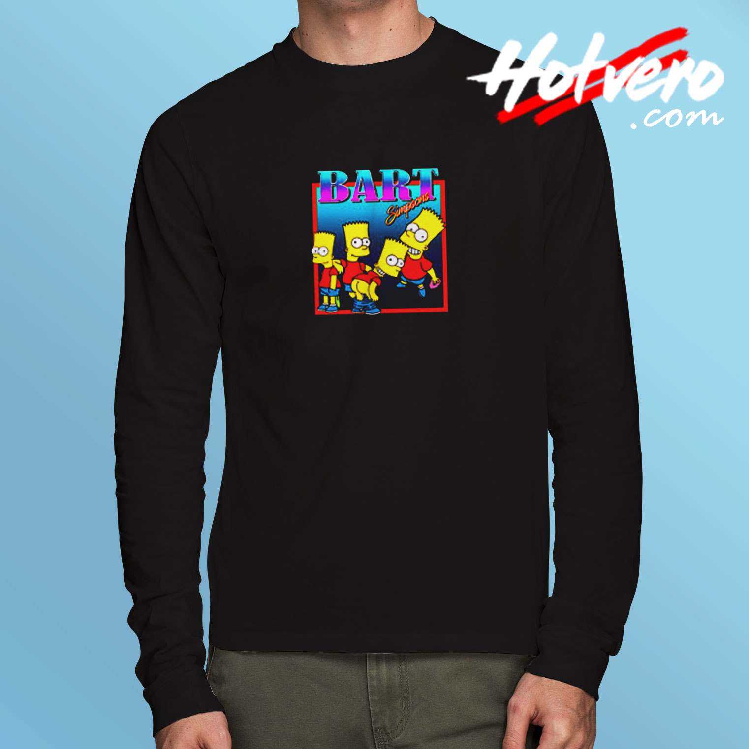 Famous Characters Bart Simpsons Figure Long Sleeve Tshirt