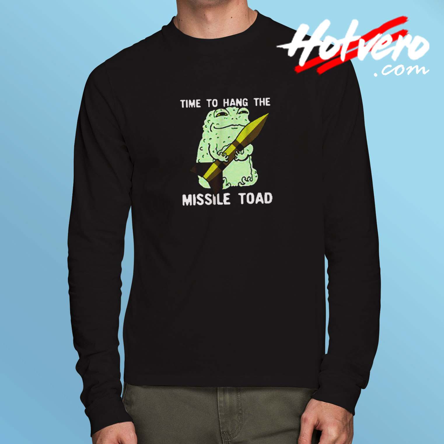 Funny Christmas Pun Festive Mistletoe Frog Toad Long Sleeve Tshirt
