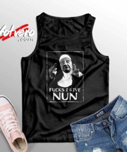 Funny Shirt Nun Middle Finger Sleeveless Shirt