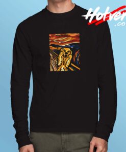 Golden Labrador Scream Portrait Long Sleeve Tshirt