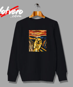 Golden Labrador Scream Portrait Vintage Sweatshirt Design