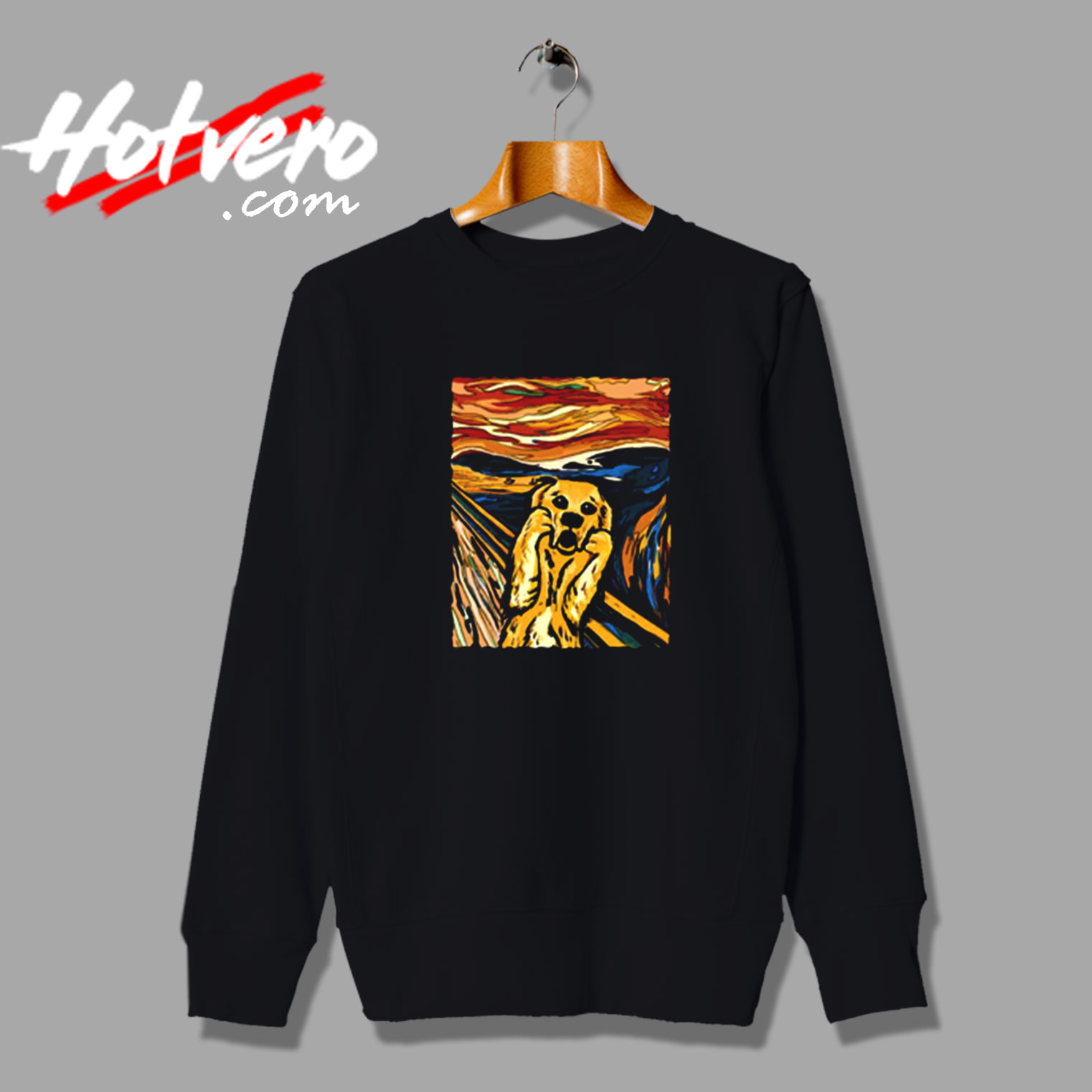 Golden Labrador Scream Portrait Vintage Sweatshirt Design