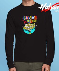 Halloween Funny Morning Breakfast Cereal Killer Horror Movie Long Sleeve Tshirt