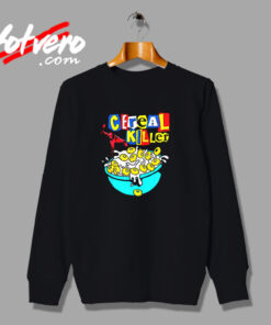 Halloween Funny Morning Breakfast Cereal Killer Horror Movie Vintage Sweatshirt Design