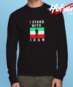 I Stand With Iran Flag Long Sleeve Tshirt