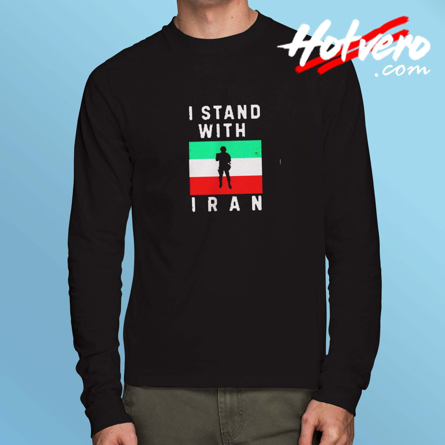 I Stand With Iran Flag Long Sleeve Tshirt
