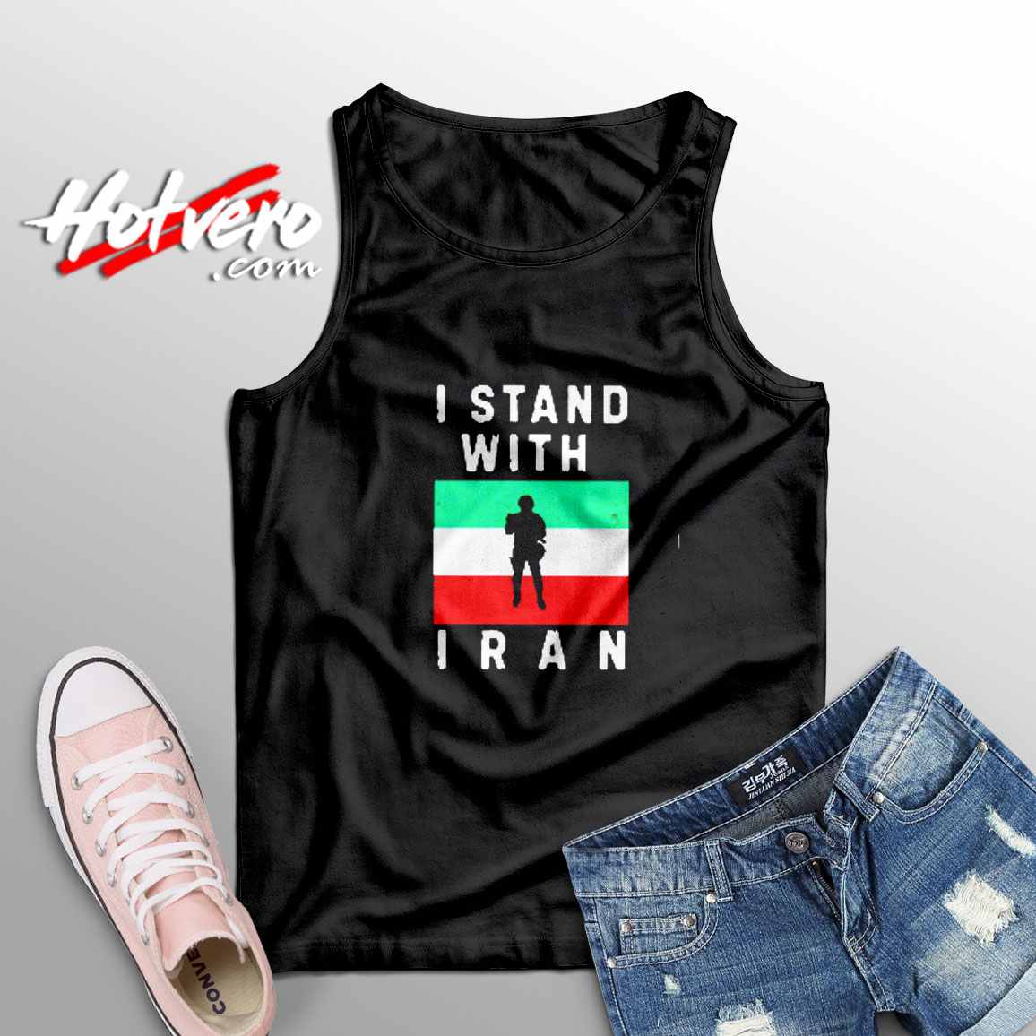 I Stand With Iran Flag Sleeveless Shirt