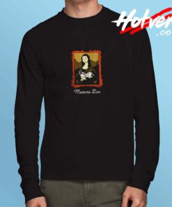 La Gioconda Mona Lisa Parody Meowna Lisa Long Sleeve Tshirt