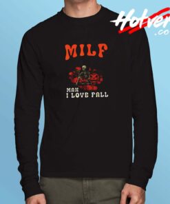 Man I Love Fall Funny Skeleton Pumpkin Halloween Long Sleeve Tshirt