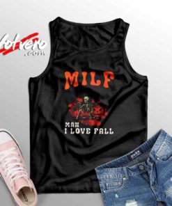 Man I Love Fall Funny Skeleton Pumpkin Halloween Sleeveless Shirt