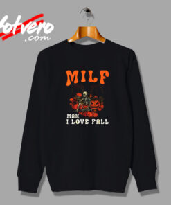 Man I Love Fall Funny Skeleton Pumpkin Halloween Vintage Sweatshirt Design