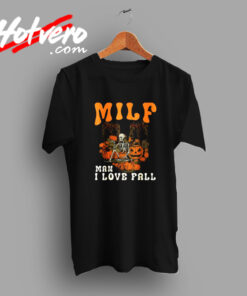 Man I Love Fall Funny Skeleton Pumpkin Halloween Vintage T shirt