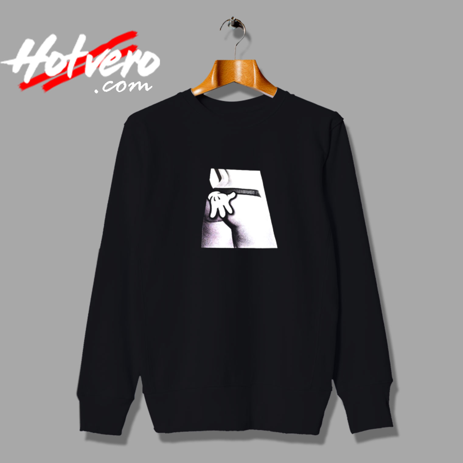 Mickey Cartoon Hands On A Woman's Butt Vintage Sweatshirt Design