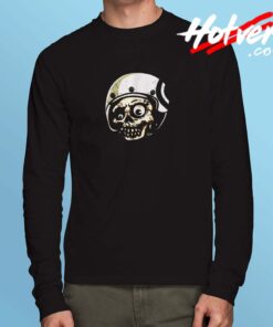 Mod Scooter Skull Motorcycle Biker Long Sleeve Tshirt