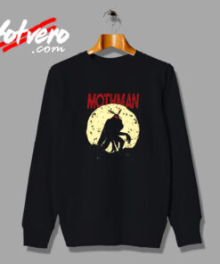 Mothman With Moon Background Vintage Sweatshirt Design