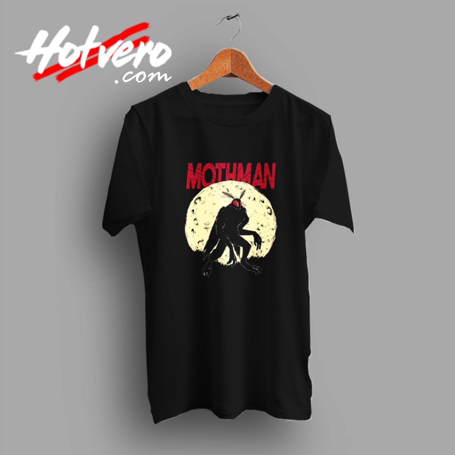 Mothman With Moon Background Vintage T shirt