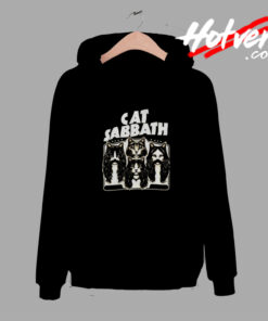 Music Lover Funny Gift Cat Sabbath Rock Music Parody Comfort Hoodie