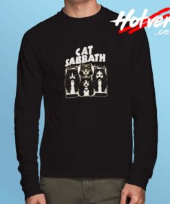 Music Lover Funny Gift Cat Sabbath Rock Music Parody Long Sleeve Tshirt