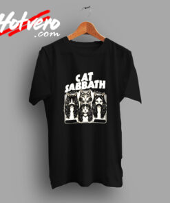 Music Lover Funny Gift Cat Sabbath Rock Music Parody Vintage T shirt