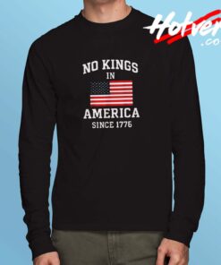 No Kings In America Patriotic Usa Flag Long Sleeve Tshirt