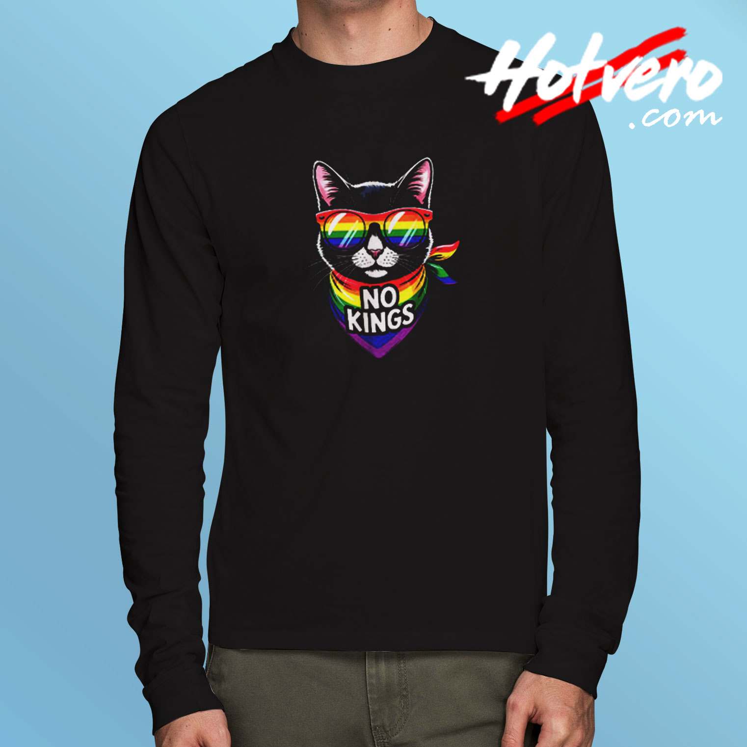 No Kings Pride Cat Long Sleeve Tshirt