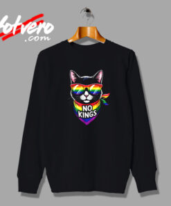 No Kings Pride Cat Vintage Sweatshirt Design