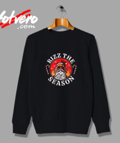 Punk Rock Retro Rizz The Season Funny Santa Clause Rizzler Vintage Sweatshirt Design