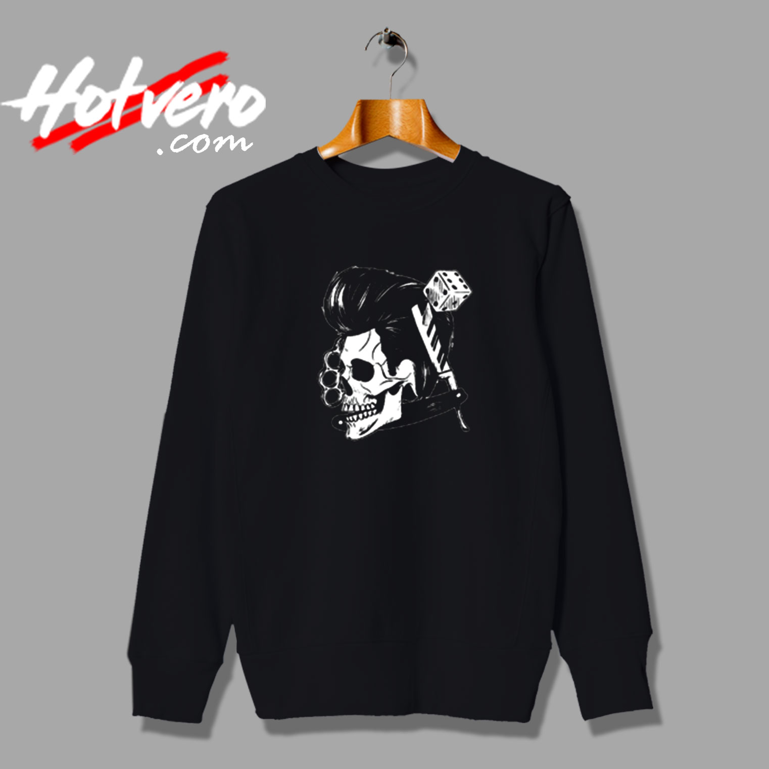 Rockabilly Skull Vintage Sweatshirt Design