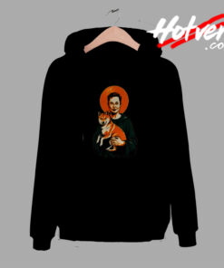 Saint Of Dogecoin Elon Musk Holding Doge Comfort Hoodie