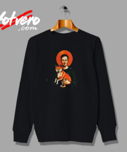 Saint Of Dogecoin Elon Musk Holding Doge Vintage Sweatshirt Design