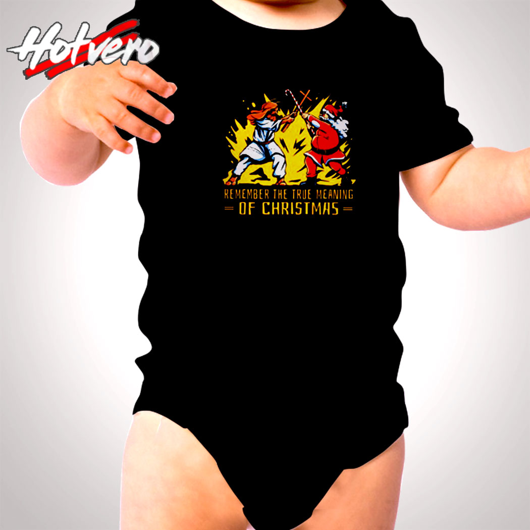 Santa Vs Jesus Funny Christmas Xmas Cute Baby Clothes