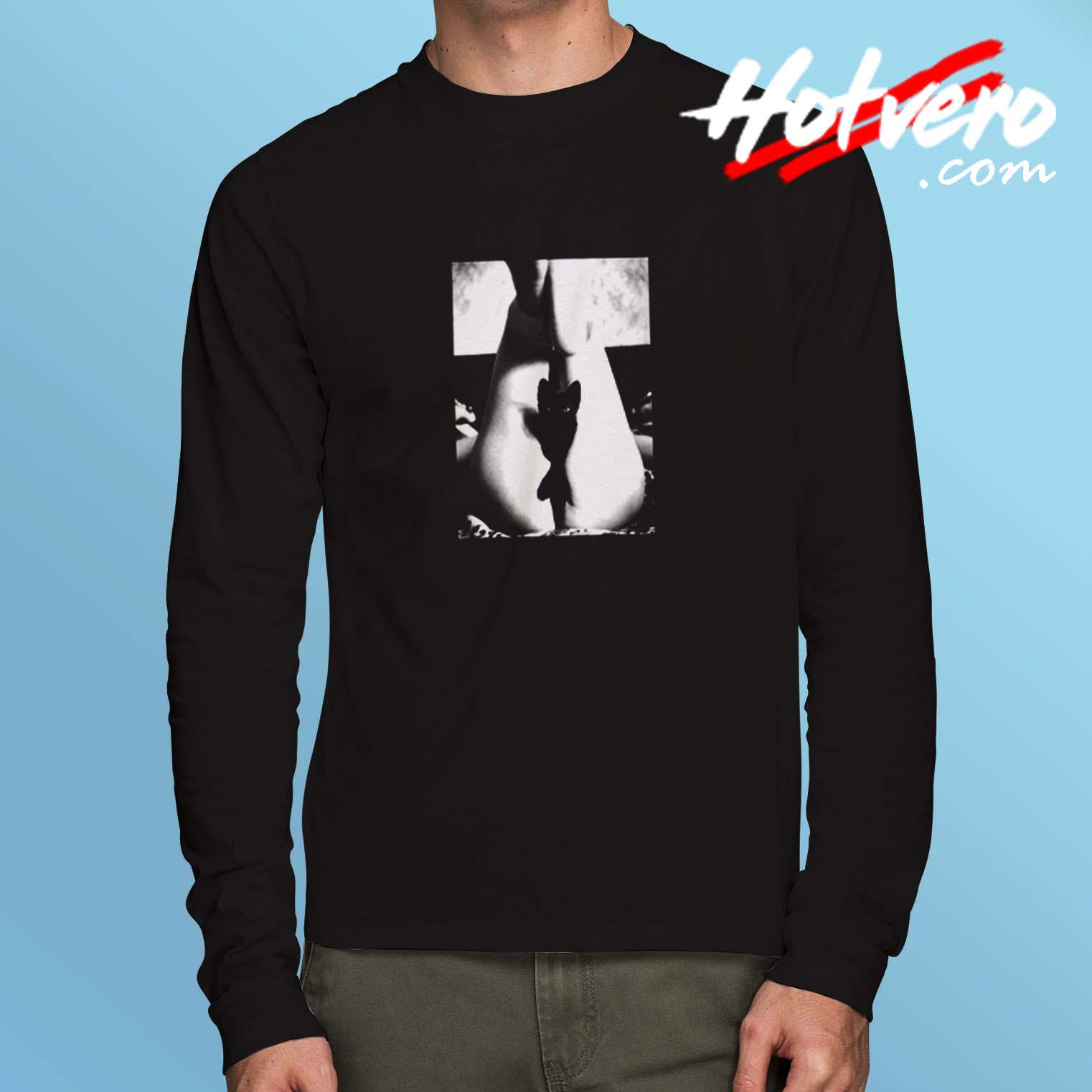 Sexy Leg Pussy Cat Cool Art Long Sleeve Tshirt