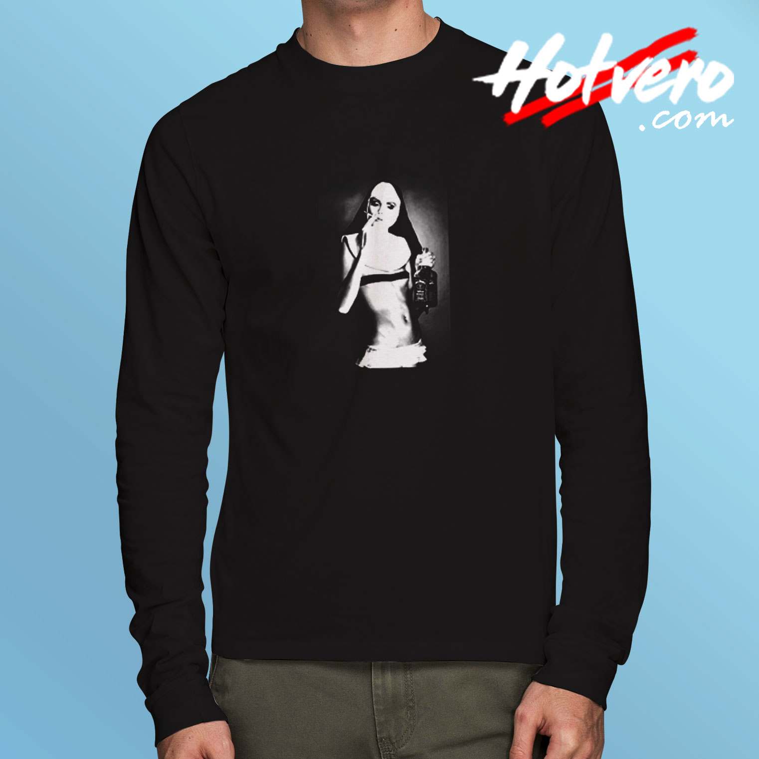 Sexy Smoking Nun Drunk Long Sleeve Tshirt