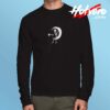 Skeleton Coffee Moon Graphic Black Halloween Long Sleeve Tshirt