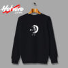 Skeleton Coffee Moon Graphic Black Halloween Vintage Sweatshirt Design