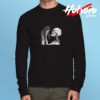 Skeleton Holding A Cat Lazy Halloween Long Sleeve Tshirt